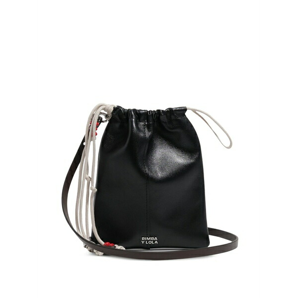 ビンバ イ ローラ レディース ショルダーバッグ バッグ Drawstring leather mini bag Black|asty