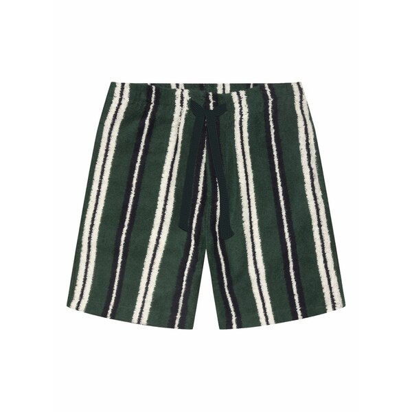 オール赤ちょうちん 赤銅色 メンズ 心地よいズボン下 ボトムス Trevone striped cotton shorts Green