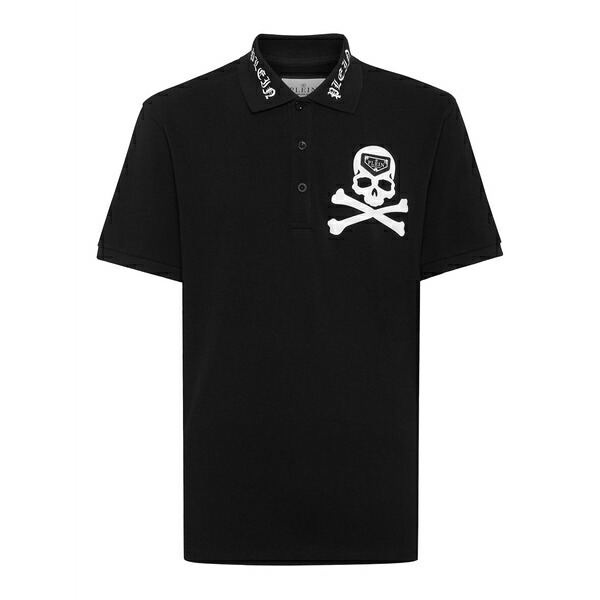 フィリップ飾り気の無い メンズ スポーツシャツ トップス Skull \u0026 bones polo shirt  Black