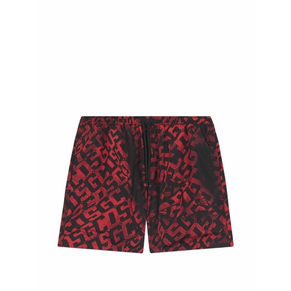 ジーシーディーエス メンズ 心地よいズボン下 ボトムス Monogram-print swim shorts Red