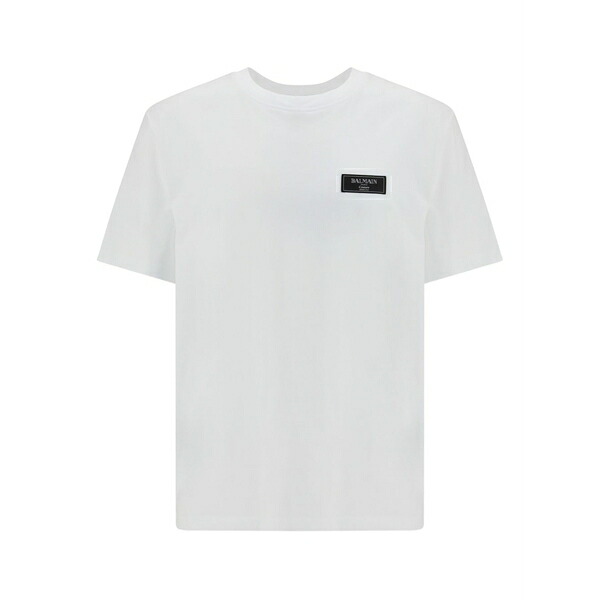 バルマン メンズ ティーシャツ トップス Logo-label t-shirt White