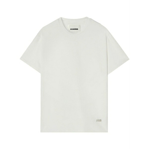 ジル・サンダー メンズ プルオーバー トップス Logo-plaque cotton t-shirt White