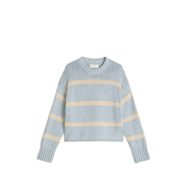 マルコポーロ レディース 編み物\u0026ティーシャツ アウター Striped longsleeve sweater  Blue
