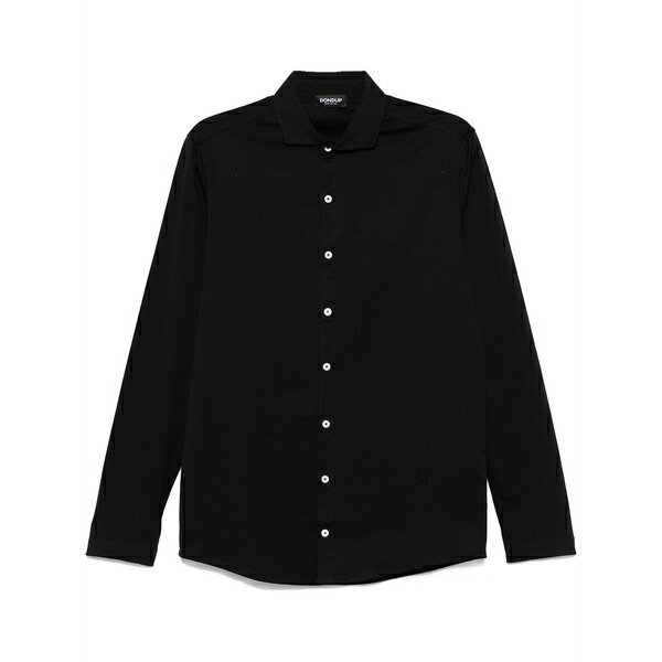 ドンダップ メンズ シャツ トップス Jersey-texture shirt Black|asty