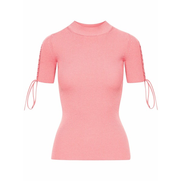 オスカー デ ラ レンタ レディース 編み物\u0026ティーシャツ アウター Tie-detail ribbed jumper Pink
