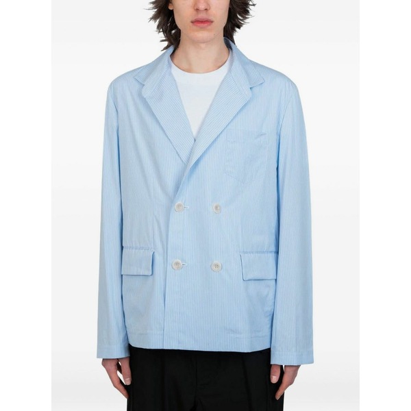 サカイ メンズ 上衣＆上衣 アウター Pinstripe double-breasted blazer Blue