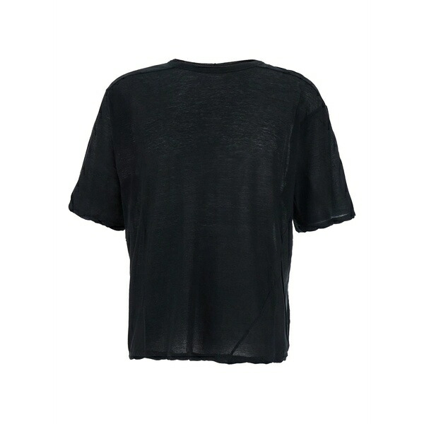 リックオウエンス メンズ ティーシャツ トップス Crew-neck short-sleeve t-shirt Black