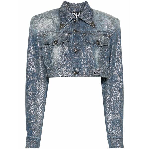 呼びりん探し回る レディース 上衣＆上衣 アウター Animalier cropped denim jacket Blue