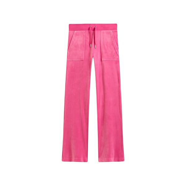ジューシークチュール レディース 心地よいズボン下 ボトムス Low-rise velour track pants Pink