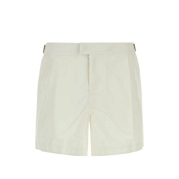 ゼニア メンズ 心地よいズボン下 ボトムス Buckled-waist swimming shorts White