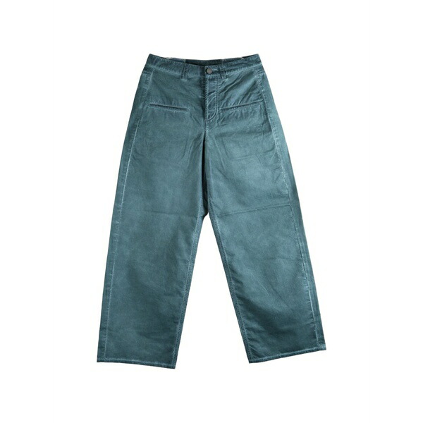 ユマ・一 レディース 心地好いズボン下 ボトムス Straight-leg logo-patch trousers Blue