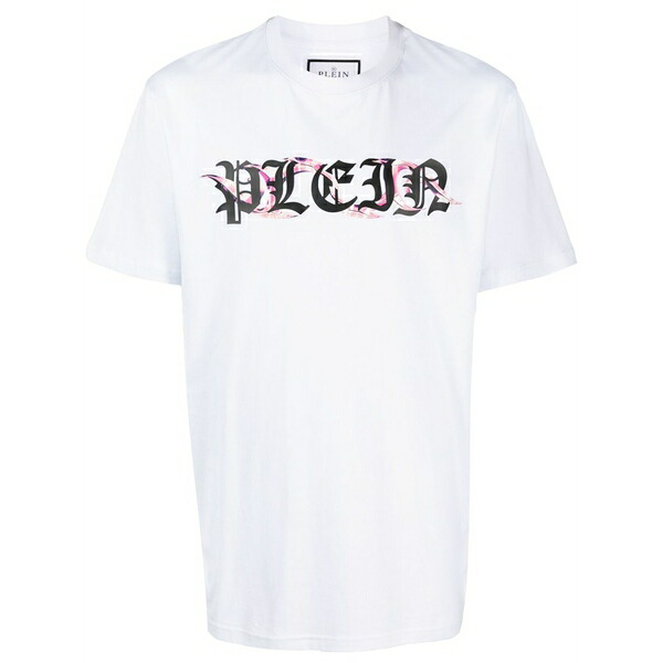 フィリップ飾り気のない メンズ ティーシャツ トップス Logo-print cotton t-shirt White