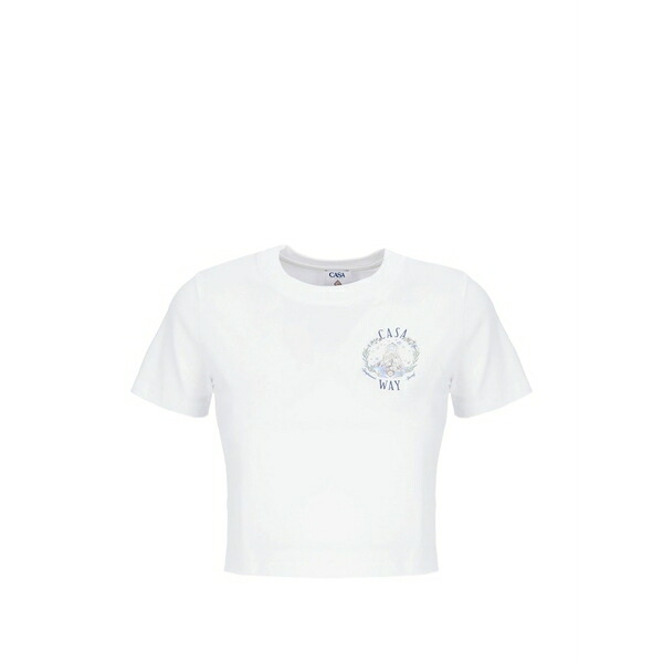 カサブランカ レディース プルオーバー トップス Casa way graphic-print t-shirt White