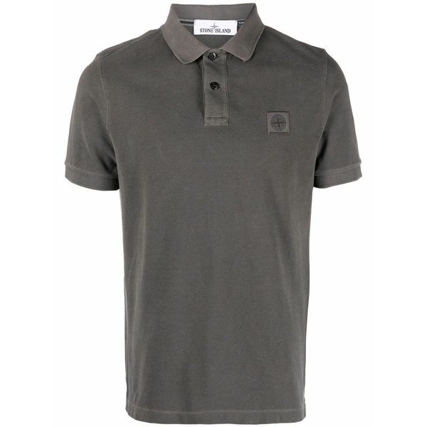 ストーンアイランド メンズ スポーツシャツ トップス Compass-logo polo shirt Grey