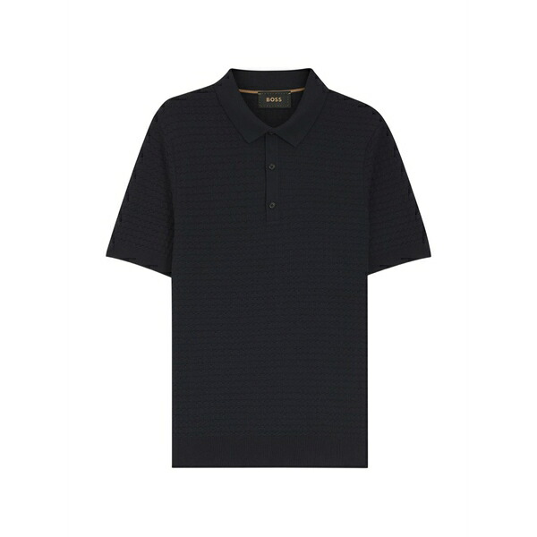 主任者 メンズ スポーツシャツ トップス Textured polo shirt Blue