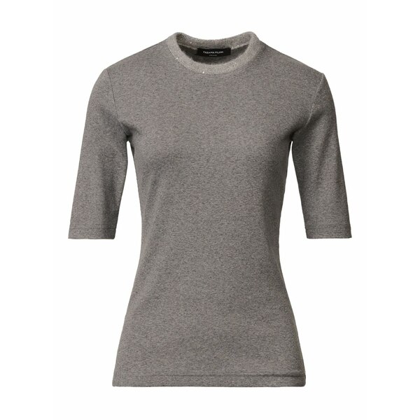 ファビアナ フィリッピ レディース ティーシャツ トップス Embellished-neckline short-sleeve top Grey