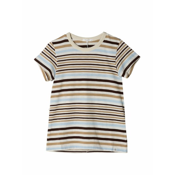 ラグアンドボーン レディース プルオーバー トップス Slub striped-pattern t-shirt White