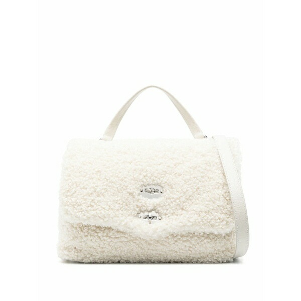 ザネラート レディース トートバッグ 御徒面子 Small postina shearling tote bag White