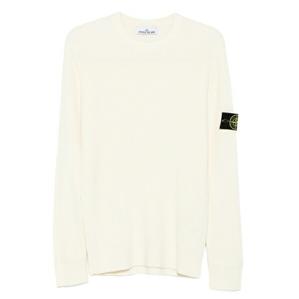 ストーンアイランド メンズ 編み物\u0026プルオーバー アウター Ribbed-knit logo-patch sweater Neutrals