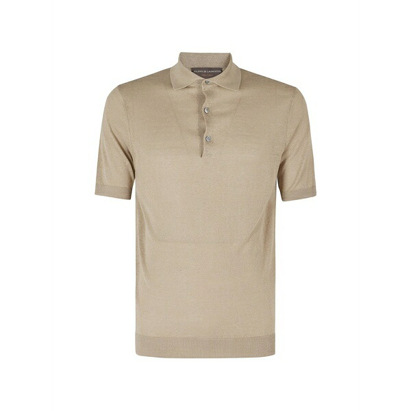 フィリッポ デ ラウレンティス メンズ スポーツシャツ トップス Short-sleeve polo shirt Neutrals