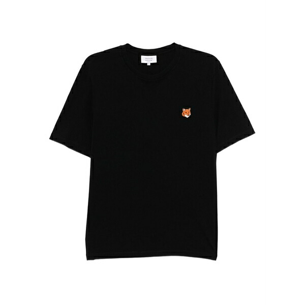棲み家 狐狸 メンズ プルオーバー トップス Fox head-patch t-shirt Black