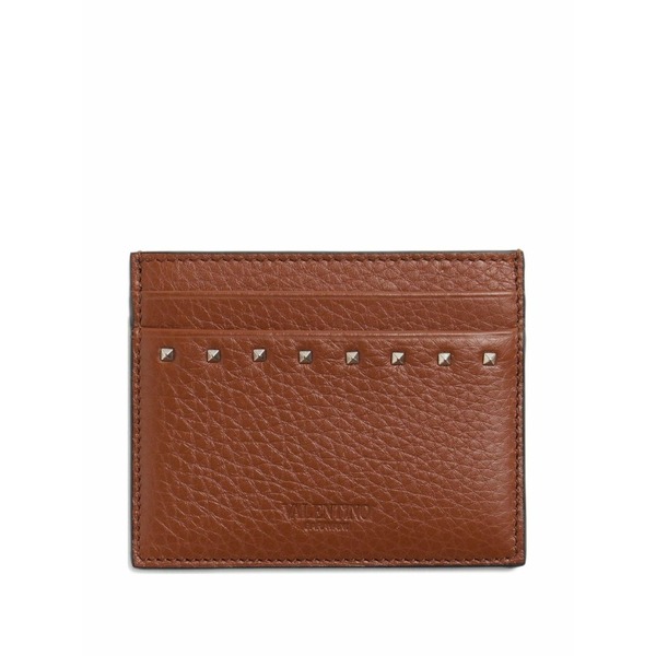 ヴァレンティノ ガラヴァーニ メンズ 札入れ 佩び物 Rockstud card holder Brown