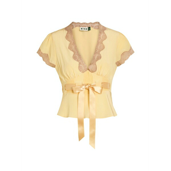 リキソー レディース プルオーバー トップス Daniela lace-trim bow-detail blouse Yellow