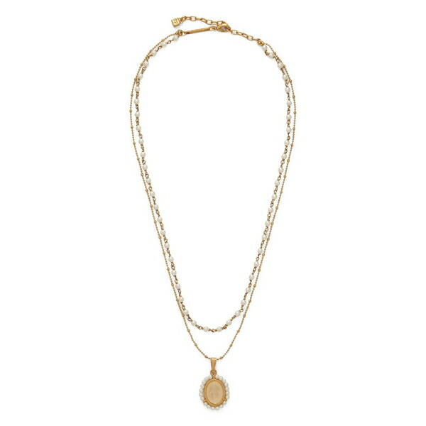 ディースクエアード メンズ 首飾り・チョー鉄道車両 付属物 Pearl-embellished necklace Gold