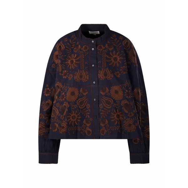 アンティックバティック レディース プルオーバー トップス Matias big floral-embroidered shirt Blue