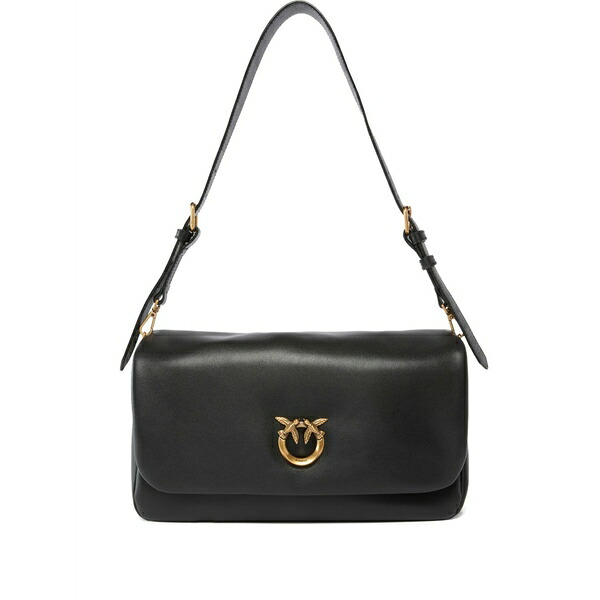 ピンコ レディース ショルダーバッグ 御徒面子 Logo hardware shoulder bag Black