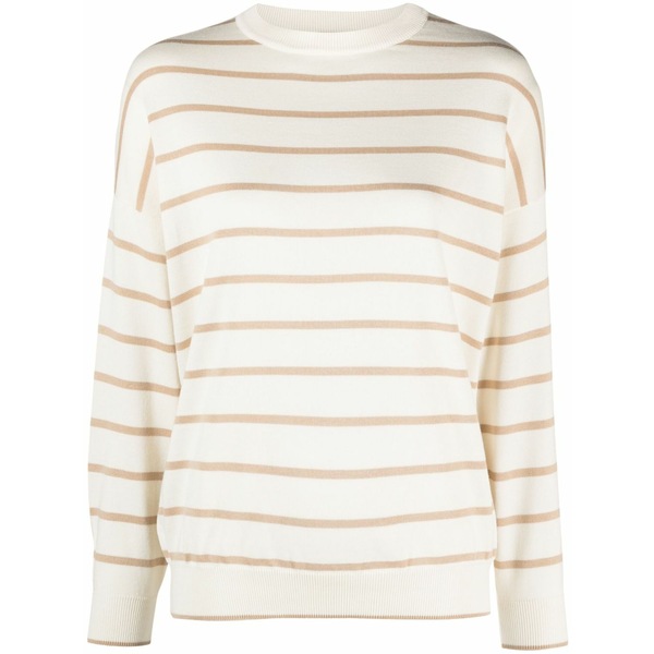 ロレーナアントニアッツィ レディース 編み物\u0026プルオーバー アウター Striped fine-knit jumper Neutrals
