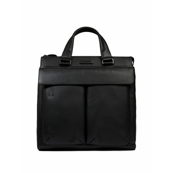ピークアドロ メンズ トートバッグ バッグ Grained leather tote bag Black｜asty