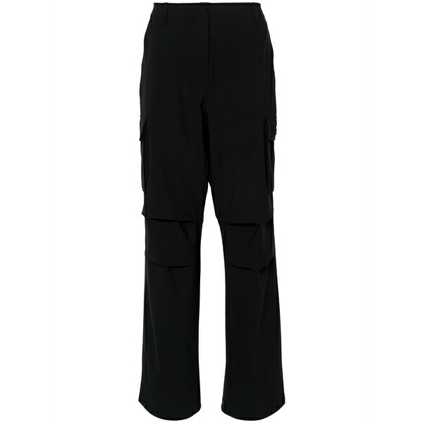 コペルニ メンズ 心地よいズボン下 ボトムス Logo-patch wide-leg trousers Black