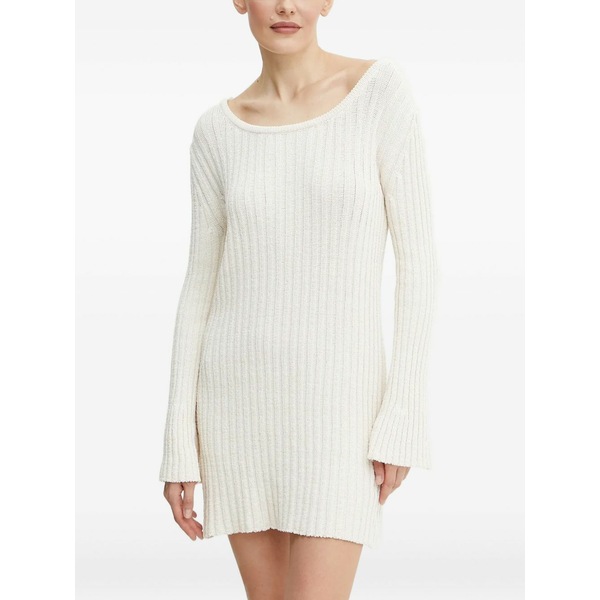 ピンコ レディース 衣装 トップス Ribbed open-back mini dress White