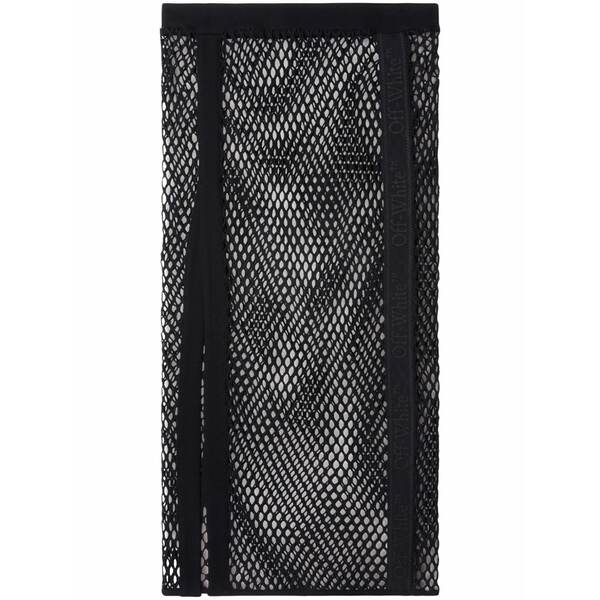 象牙色 レディース スコート ボトムス Logo-tape mesh skirt Black