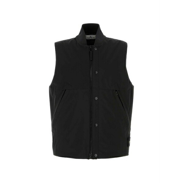 ストーンアイランド メンズ ジャケット&ブルゾン アウター Zip-up gilet Black|asty