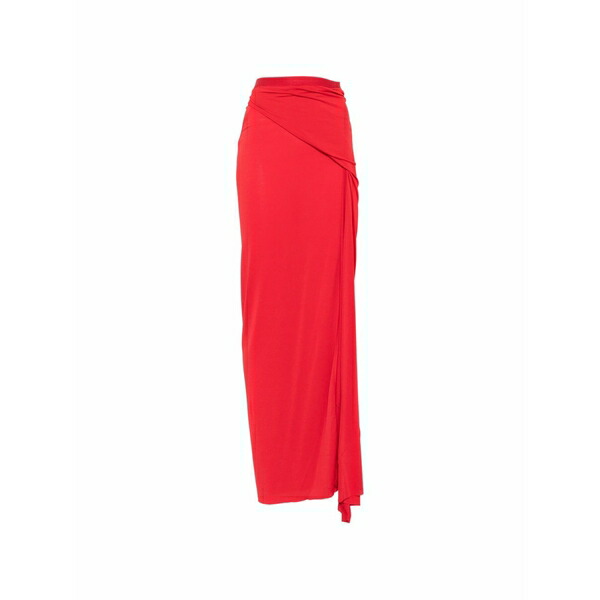 リックオウエンスリリーズ レディース スコート ボトムス Draped-detail maxi skirt Red