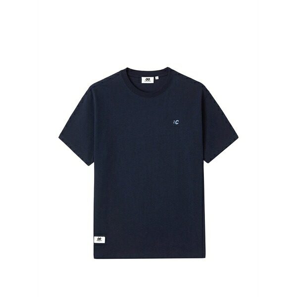 黒茶 メンズ プルオーバー トップス Round-neck t-shirt Blue