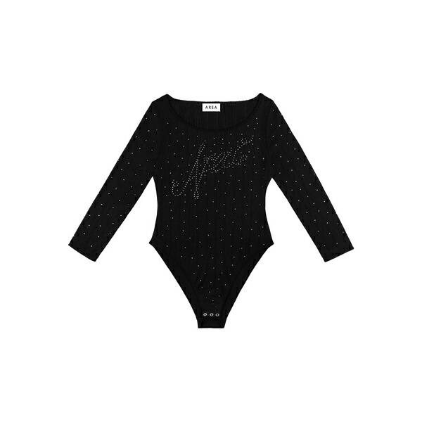方面 レディース プルオーバー トップス Logo-embellishment bodysuit Black