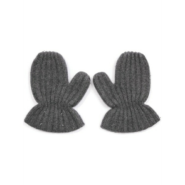 マルタンマルジェラ メンズ グローブ 添え物 Ribbed-knit gloves  Grey