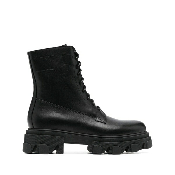 シアラフェラーニ レディース ブーツ シューズ Leather lace up boots Black