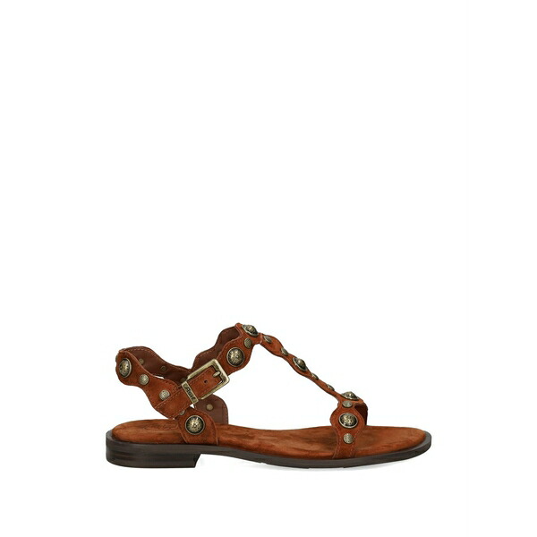 木灰 レディース サンダル シューズ Phanny studded t-赤ちょうちん sandals Brown
