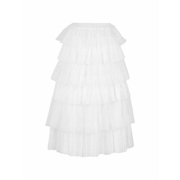 レッドヴァレンティノ レディース スコート ボトムス Tiered ruffled MIDI skirt White