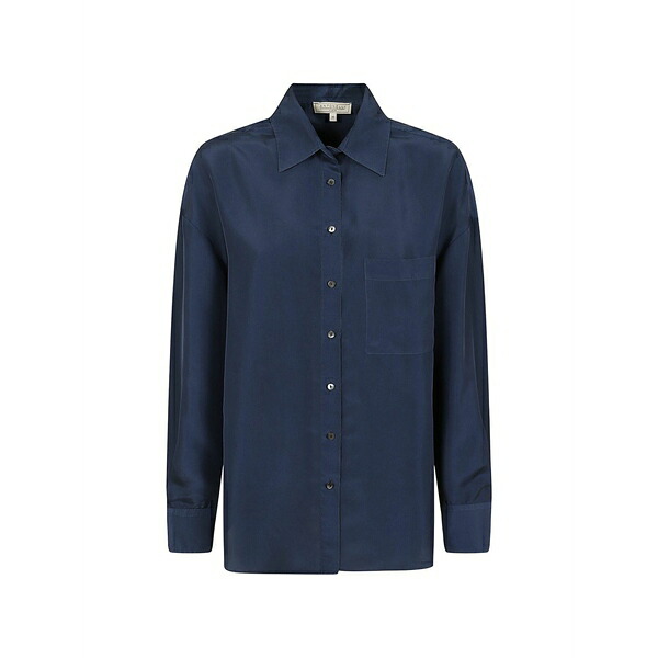 アントネリ レディース プルオーバー トップス Chest-pocket button-down shirt Blue
