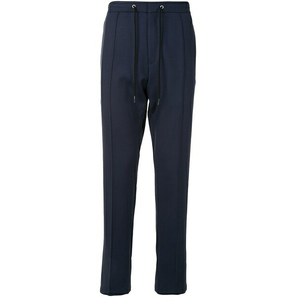 ケンゾー メンズ 心地よいズボン下 ボトムス Piped-trim drawstring waist trousers Blue