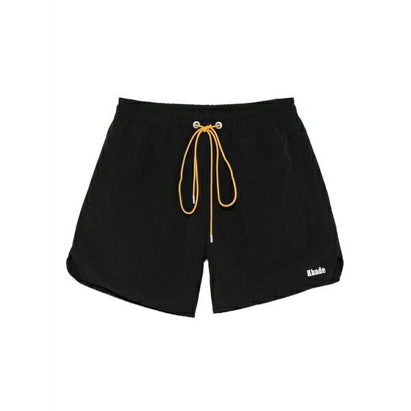 ルード メンズ 心地好いズボン下 ボトムス Logo swim shorts Black