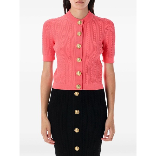 バルマン レディース ジレー アウター Cable-knit buttoned cardigan Pink