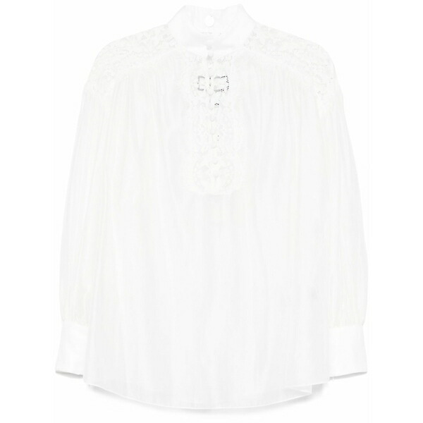 ニッサ レディース プルオーバー トップス Lace-detailed blouse White