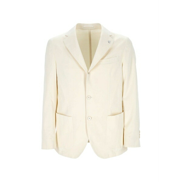 エルビーエム1911 メンズ ジャケット＆ブルゾン アウター Notch-lapel single-breasted blazer Neutrals｜asty