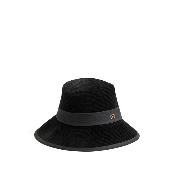 ヴァレンティノ ガラヴァーニ レディース かぶり笠 添え物 Vlogo signature velvet hat Black